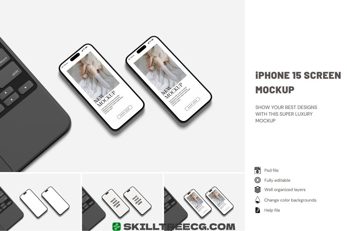 iPhone 15 Screen Mockup（982329）-技能树